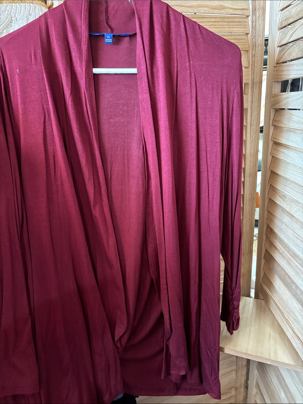 Apt. 9 Burgundy Open Cardigan XL